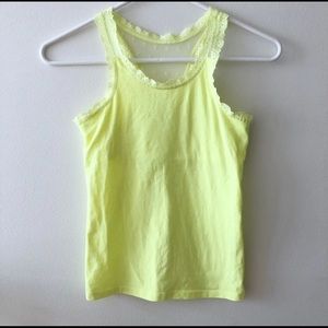 Beautiful lace yellow tank top